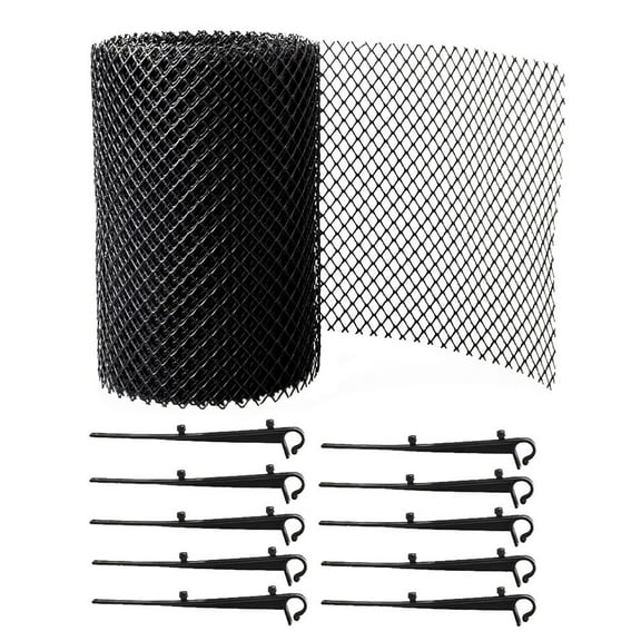 Raindrops Garden Protect Net 1 Set Black Plastic Mesh Anti-falling Leaf Durability for Gutters