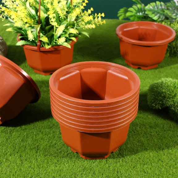 Raindrops Gardeners 10-Pack Brown Plastic Outdoor Flower Pots for Deck Rail, 43 x 5.15 x 3.14 Inches, Planter Set