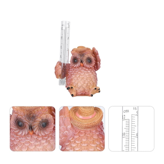 Raindrops  Gauge Rain with Stand Owl Shape Decoration Indoor