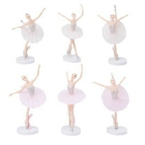 Raindrops Girl Figurine Ballet Dancer Statue 6pcs Miniature Home Desk Ornament Statuette