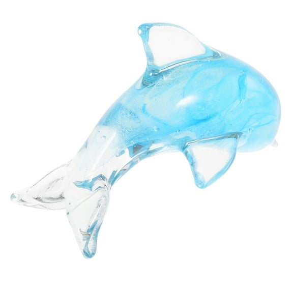 Raindrops Glass Dolphin Figurine Statue Decoration Dolphin Sea Animal Sculpture Statue Decor