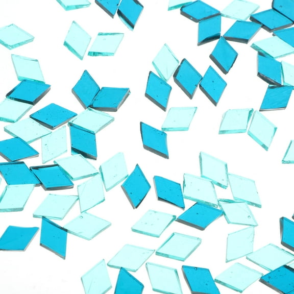 Raindrops Mosaic Tiles Blue Glass 1 Bag 200g 1.5X0.6in