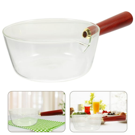 Raindrops Glass Overnight Saucepan with Lid Handle Nonstick Cooking Pots