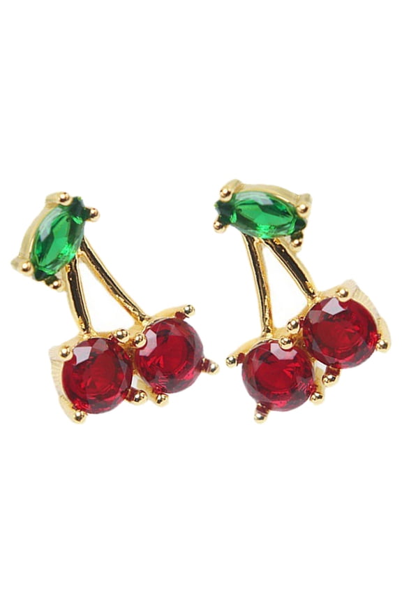 Glitter Eyeshadow Stud Cherry Earrings Mother Miss