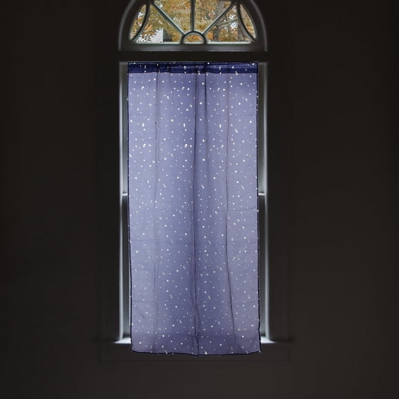 Raindrops Glitter Sheer Window Curtains Polyester Natural Light Flow for Childs Room 1Pcs