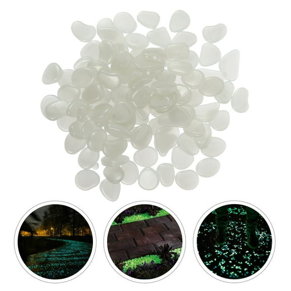 Raindrops Glow in the Dark Aquarium Stones for Fish Tank Decoration White Synthetic Material 100Pcs