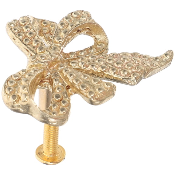 Raindrops Golden Solid Brass Bow Cabinet Knobs Decorative Handles for Kitchen Wardrobe Dresser