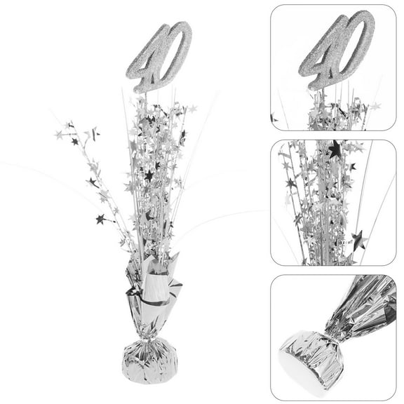 Raindrops Golden Birthday Table Decor for Party Scene with Aluminum Film and Cement Block 40th