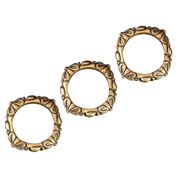 Raindrops Golden Brass Grass Ring for Car Decor Adorn and Key Ring Pendant DIY Craft Decor Supplies Realistic Modeling