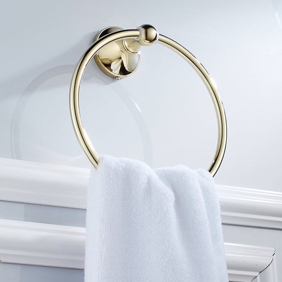 Raindrops Antique Brushed Brass Towel Ring Gold Bathroom Rack Durable Hanging Accessory for Any Style