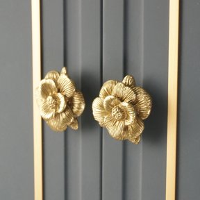 Raindrops Golden Copper Cabinet Handle for Decor Design Practical Furniture Hardware Pull Knob 7.8 Inches