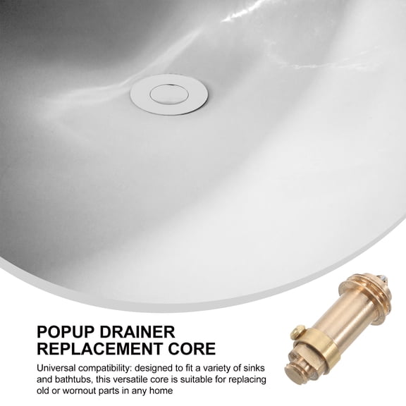 Raindrops 3-Pack Popup Drain Replacement Parts Solid Copper Universal Sink and Tub Drain Plug Core