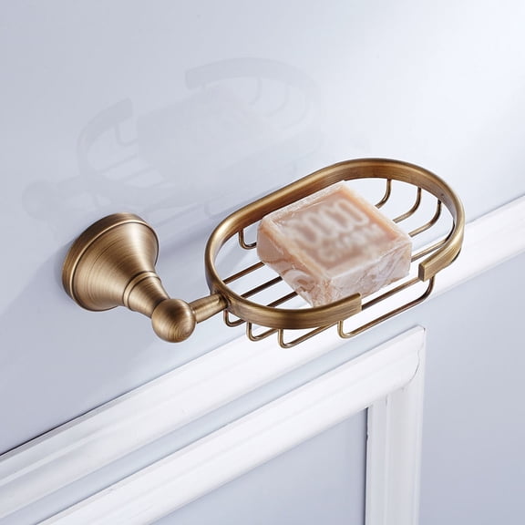 Raindrops Golden Copper Soap Dish Holder for Bathroom with Suction Cups for Tiles Walls Glass Smooth Surfaces
