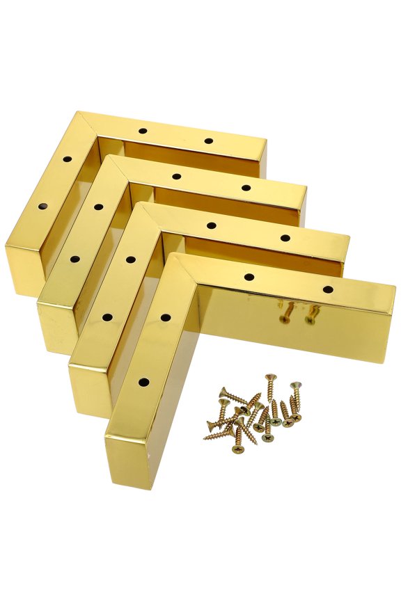 Heavy Duty Golden Iron Furniture Risers for Home Use, Easy to Install, 1 Set Strong Support Elevators