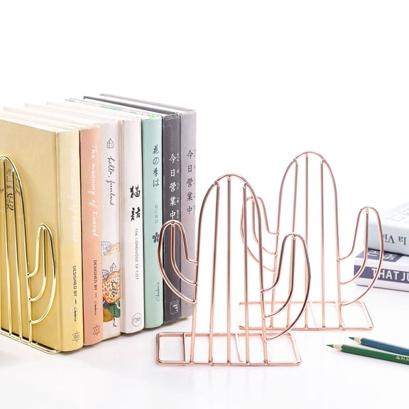 Raindrops Golden Iron Bookshelf with Creative Cactus Design for Storage Use Perfect for Home Office or