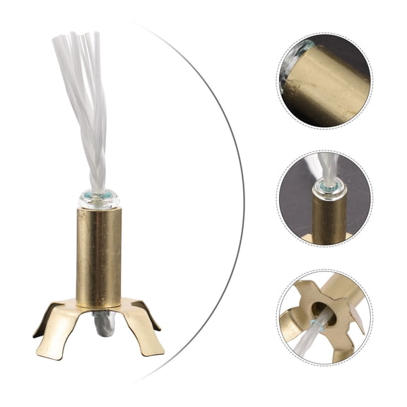 Raindrops Golden Iron Ghee Lamp Holder with Cotton Wicks for Home Decoration and Buddhist Altar Supplies 6 Pieces