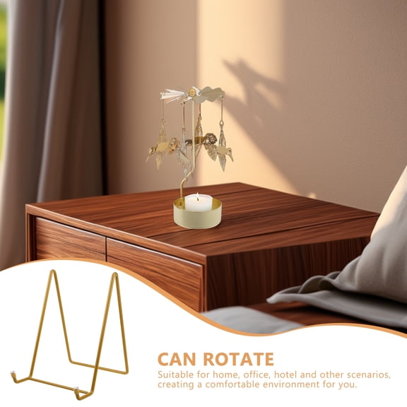 Raindrops Hummingbird Aromatherapy Candle Holder with Iron Rotating Carousel for Indoor Home Decoration and Relaxation