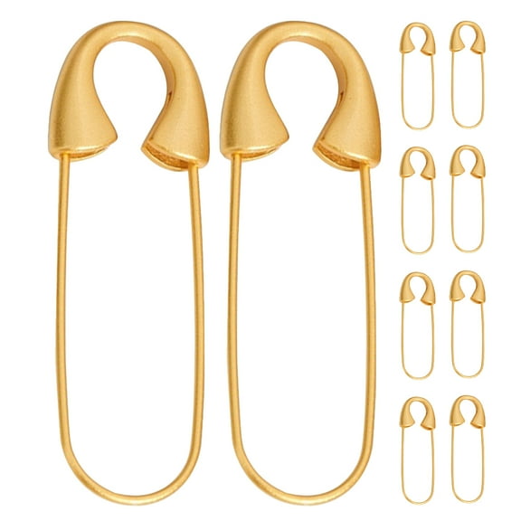 Raindrops Golden Metal Safety Pins for DIY Crafts and Jewelry Making with Unique Design and Sturdy Materials 10pcs