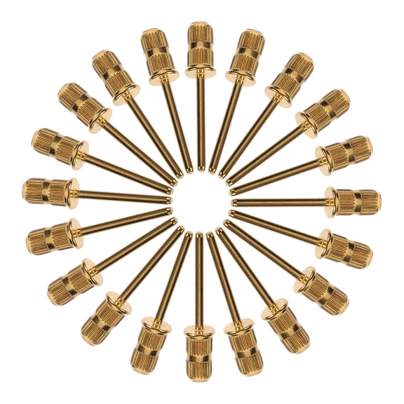 Raindrops 20-Piece Golden Nail Drill Bit Set for Manicure, Metal Tools for Carving, Grinding, Polishing Natural Gel Nails
