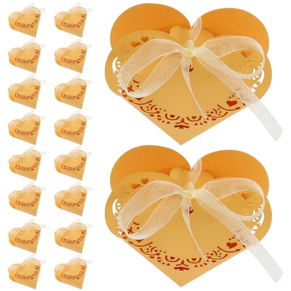 Raindrops 50Pcs Golden Paper Candy Boxes Hollow Design for Party and Wedding Decorations