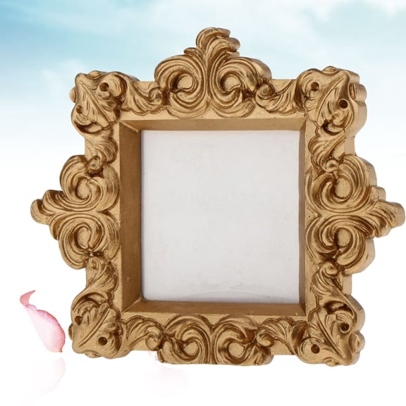 Raindrops Golden Resin Photo Frame for Wedding Party Table Decorations and Photo Storage 4 Inches