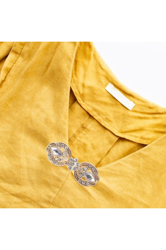 Golden Rhinestone Cape Cloak Clips Elegant Zinc Alloy Sweater Accessories