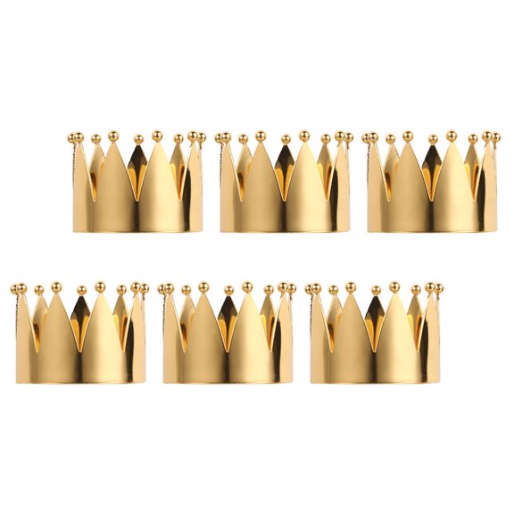 Raindrops Golden Stainless Steel Crown Napkin Rings for Decorative Use at Weddings Parties Holidays 6Pcs