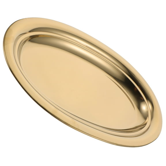 Raindrops Golden Stainless Steel Food Plate for Storage Compact Size Easy to Clean and Store