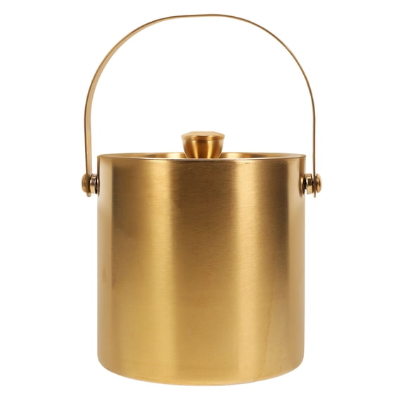 Raindrops Golden Stainless Steel Ice Cube Bucket for Storage Suitable for Home and Various Occasions 7.5 x 11.2 inches
