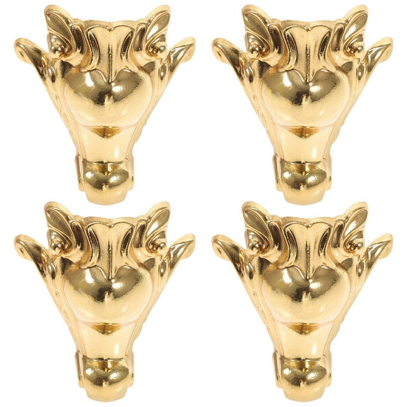 Raindrops Golden Zinc Alloy Box Legs for Furniture Elegant Decorative Feet for Small Wooden Jewelry Boxes 4pcs