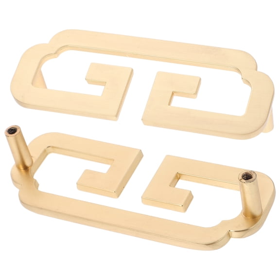 Raindrops 2-Pack Golden Zinc Alloy Pocket Door Pulls with Antique Finish for Cabinet Doors and Drawers