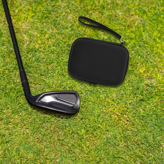 Raindrops Golf Accessory Bag Black Rectangular Minimalist Rangefinder Pouch 1Pack 6.29X4.72X2.55In