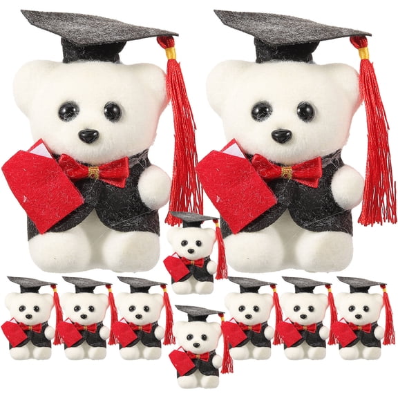 Raindrops Graduation Stuffed Toy Black 10pcs Set Special Gift for Students Celebration Party Favors