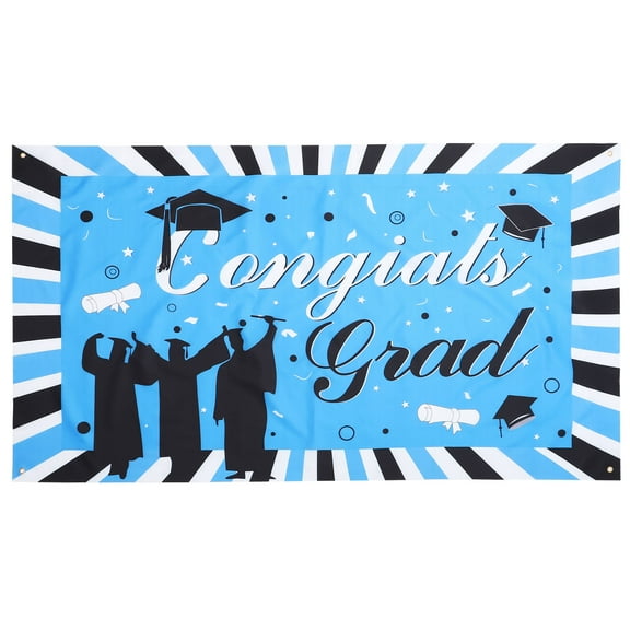 Raindrops Graduation Backdrop Blue Polyester Fabrics 1Pack 70.9x39.4in