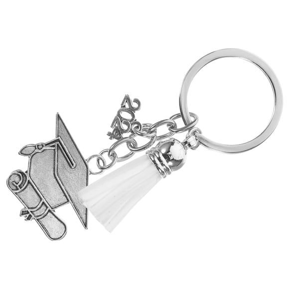Graduation Keychain Silver Zinc Alloy Souvenir for Decoration Perfect Party Favor and Bag Ornament