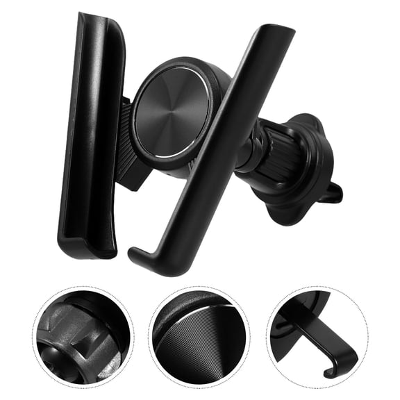 FOMIYES 360 Degree Rotating Black Car Phone Holder with Air Vent Hook for Secure Mounting