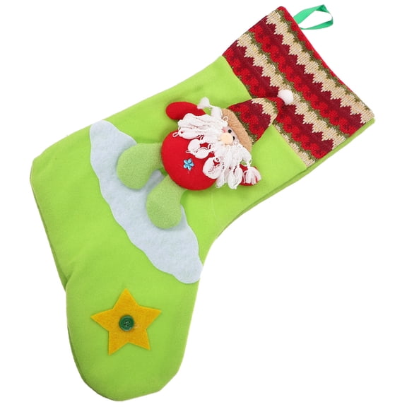 FOMIYES Green Christmas Stocking Hanging Decoration for Holiday Party, Festive Xmas Sock Ornament for Seasonal Home Decor
