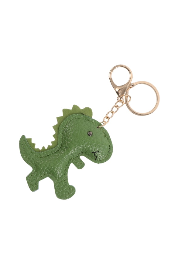 Green PU Dinosaur Keychain Cute Animal Bag Charm Car Key Pendant for Home Accessories