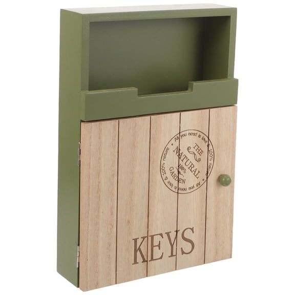 FOMIYES 1Pc Wall Key Locker Wooden Hanging Key Box Green Multi-Purpose Storage Box for Home and Restaurant
