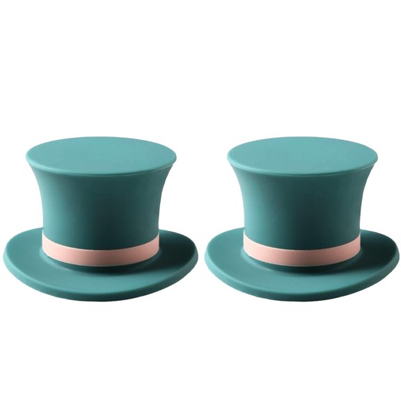 Raindrops Green Silicone HatShaped Wine Bottle Stopper for Decorative Use with Excellent Sealing Effect 2 Pcs