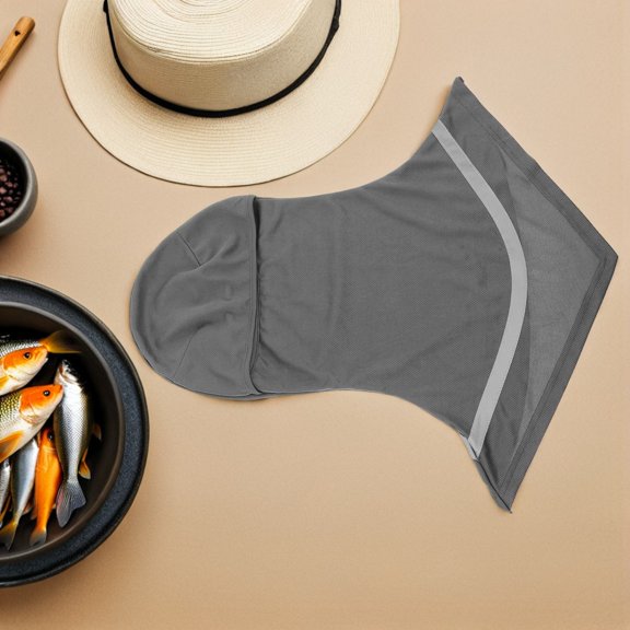 Raindrops Lightweight Grey Fishing Balaclava Full Face Cover Uv Resistant with Reflective Safety