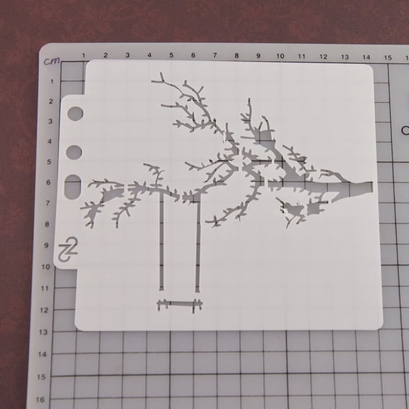 Raindrops Grey PET Stencil with Lace Ruler Design for Crafting and Scrapbooking, Includes 12 Unique Drawing Patterns