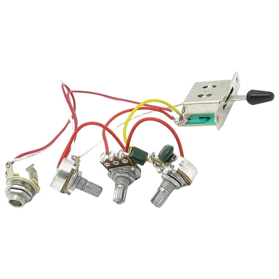 FOMIYES Prewired Guitar Wiring with 5-Way , 1 Volume, 2 Tone Controls, and 3x 500K Pots for Electric Guitars