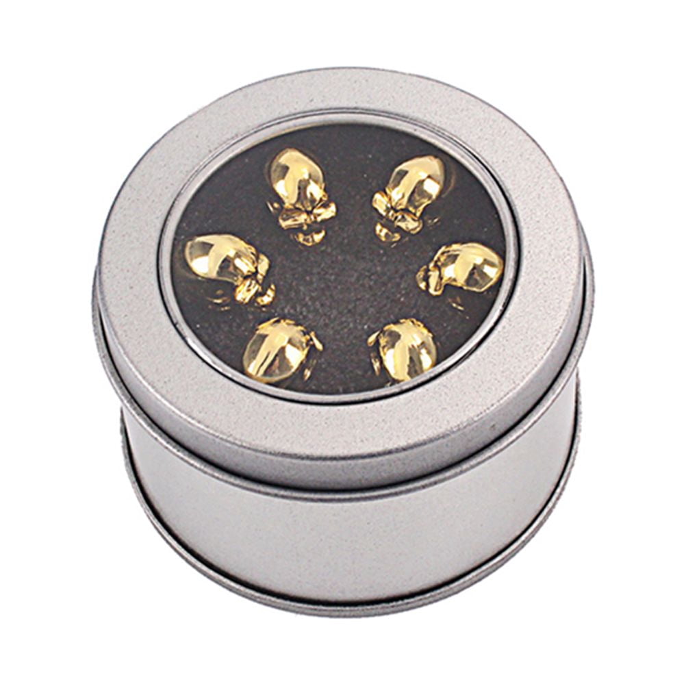 Raindrops Guitar Parts and Accessories 6Pcs Golden Skull Bridge Pin Zinc Alloy