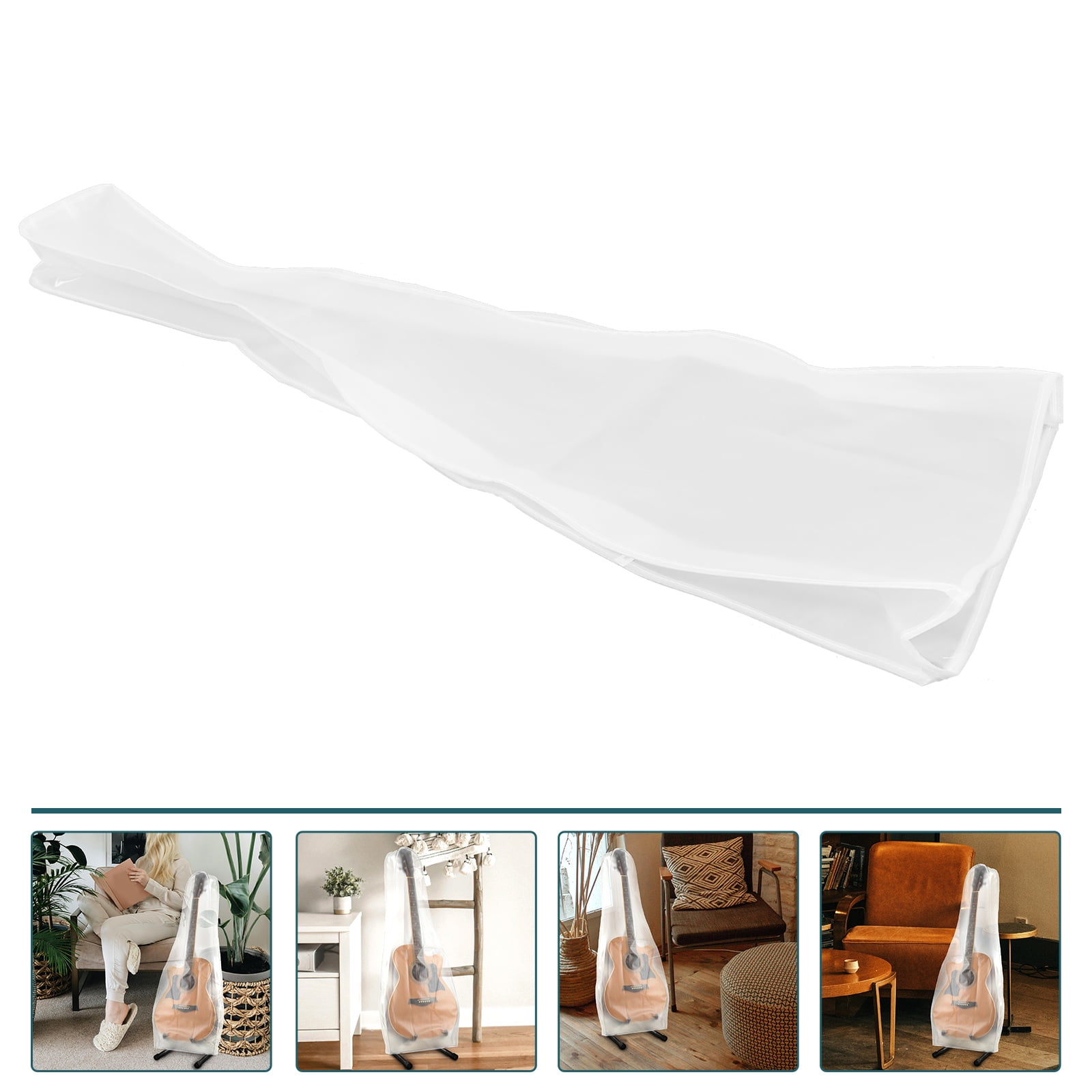 Raindrops Clear Guitar Protective Cover 1 Piece Simple Design Transparent Case for Instrument Owners