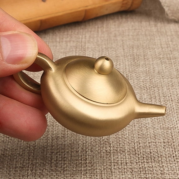 Raindrops HOMEMAXS Golden Mini Brass Teapot 1 Set for Decoration Collectible Perfect for Desk and Home