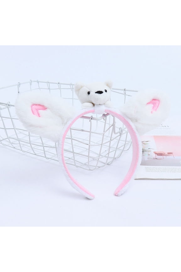 Polar Bear Headbands White Lightweight Hair Accessories for Decoration 2Pcs