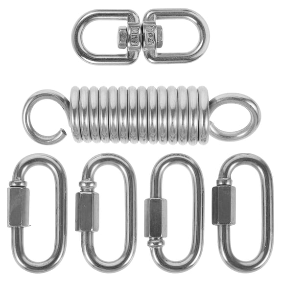 CRILSTYLEO 1Set Durable Silver Hammock Chair Hanging Kit with Heavy Duty Metal Spring
