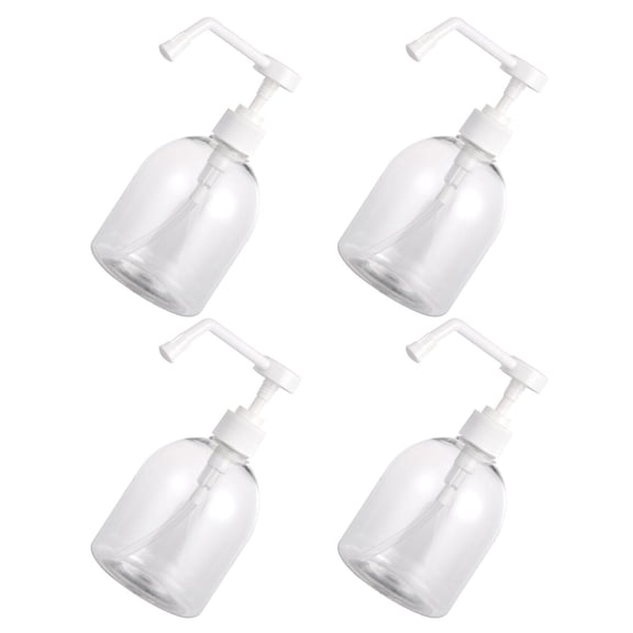 FOMIYES Set of 4 Transparent Refillable Plastic Bottles for Massage Oil, Emulsion, and Skincare Storage Containers