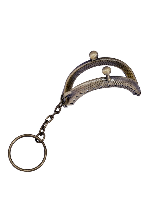 Handbag Accessories Clutch Bag Frame Key Chains with Premium Metal Golden Semicircle Pendant